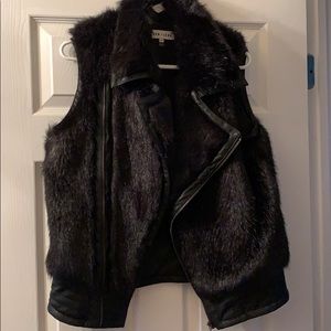 John and Jenn Faux fur and leather trimmed vest